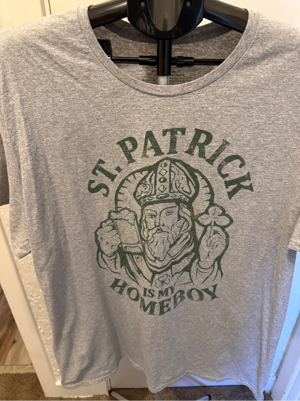 Fifth and sun St. Patrick Gray Graphic Tee - Green Print